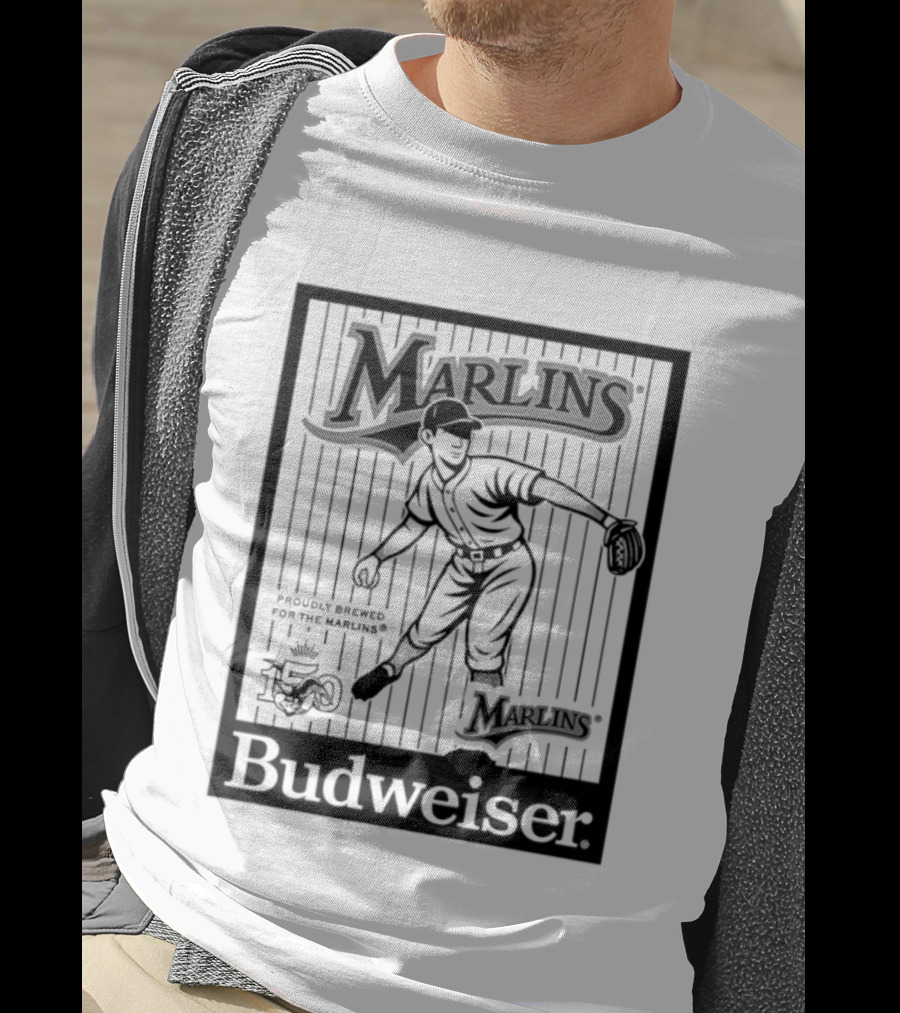 Budweiser 150 Years Florida Marlins Baseball Vintage Player T-Shirt
