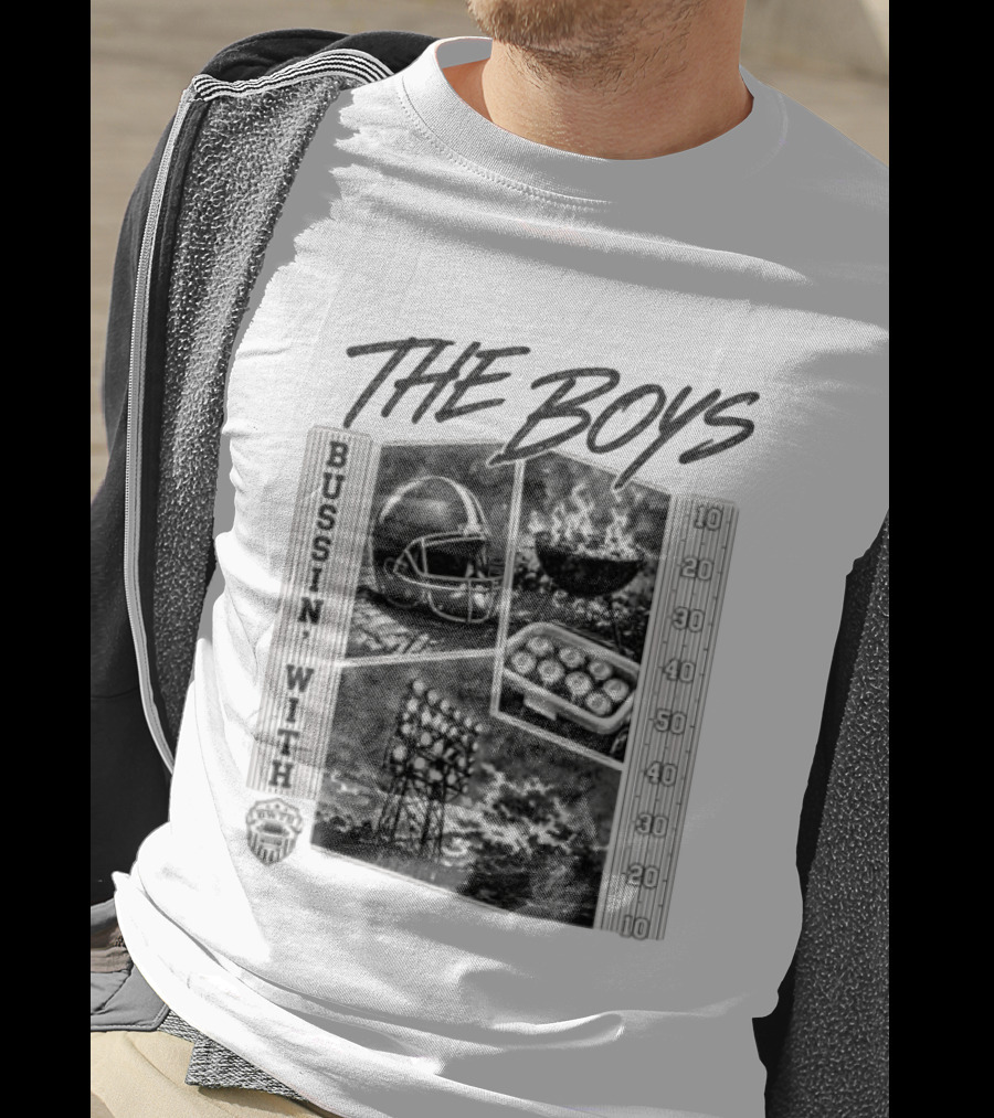 Bussin With The Boys Football Podcast Grilling And Game Day Vibes T-Shirt