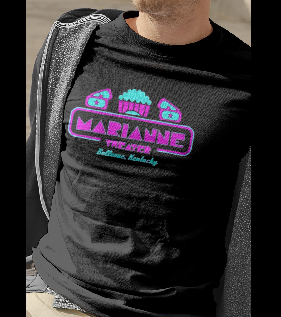 Marianne Theater Bellevue Kentucky Retro Popcorn Cinema Aesthetic T-Shirt
