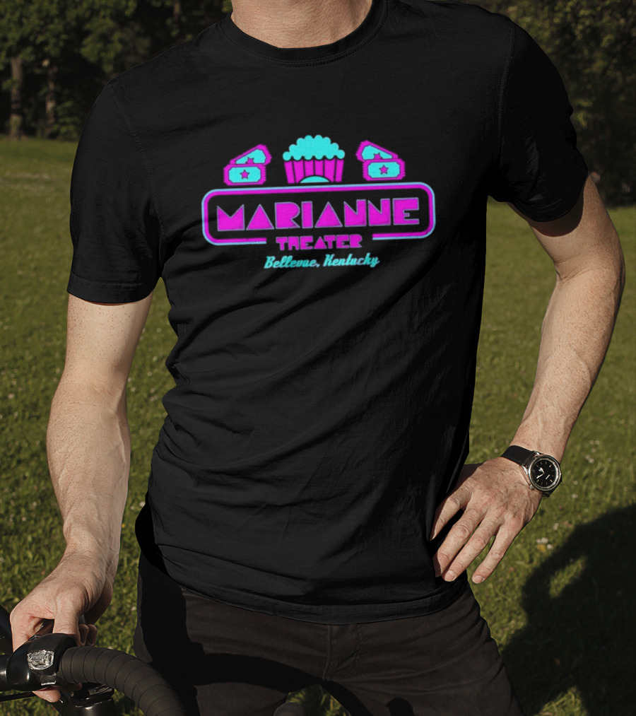 Marianne Theater Bellevue Kentucky Retro Popcorn Cinema Aesthetic T-Shirt