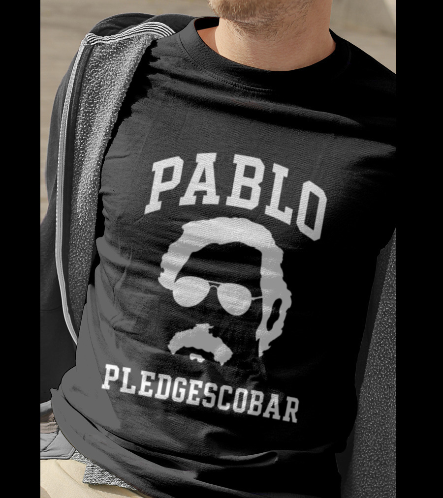 Pablo Pledgescobar Silhouette With Sunglasses And Mustache T-Shirt