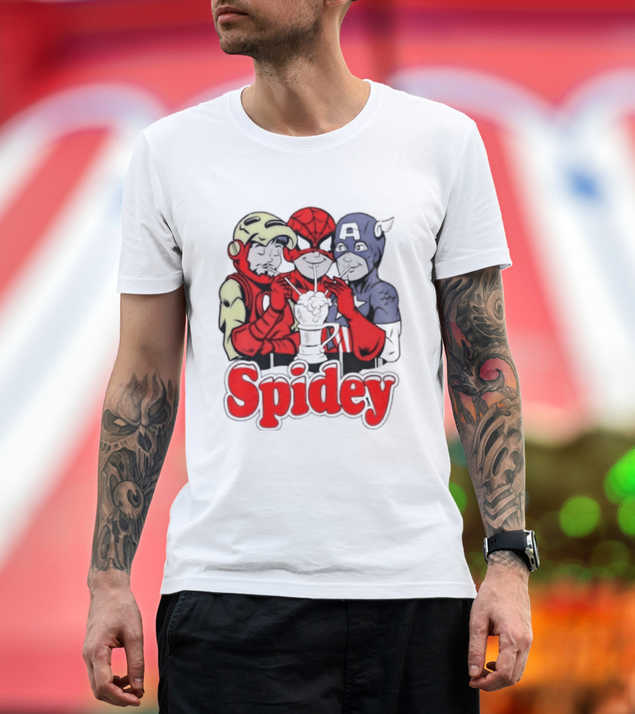 Spidey Iron Man Captain America Beer Meme T-Shirt