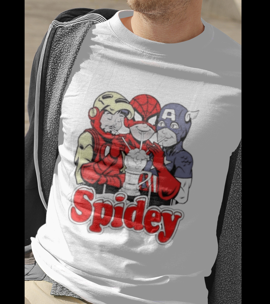 Spidey Iron Man Captain America Beer Meme T-Shirt