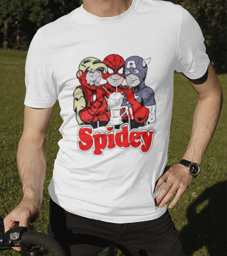 Spidey Iron Man Captain America Beer Meme T-Shirt