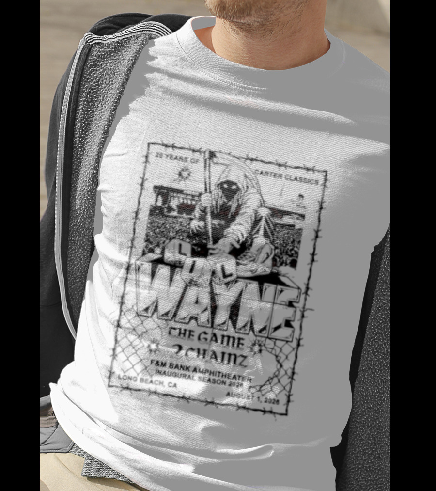 Lil Wayne The Game 2Chainz 20 Years Carter Classics Long Beach 2026 T-Shirt