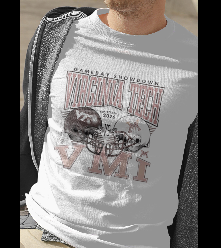 Virginia Tech Hokies Vs VMI 2026 Gameday Showdown Football Helmets T-Shirt