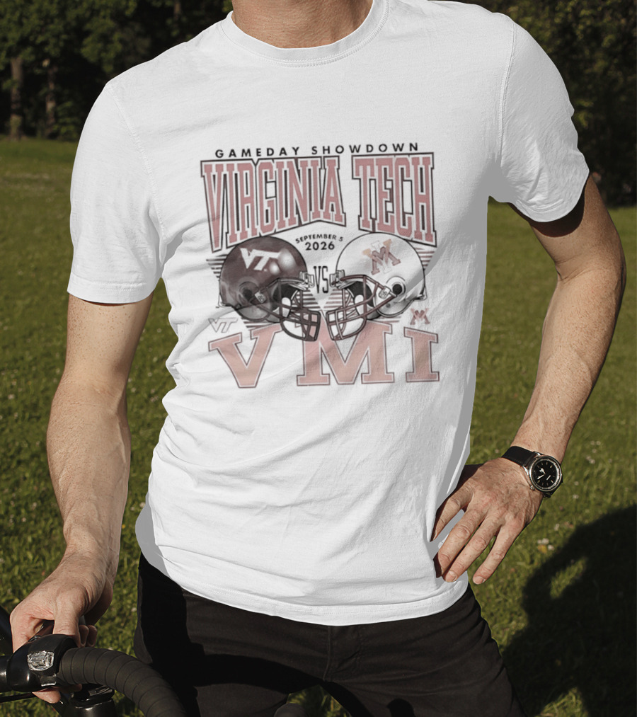 Virginia Tech Hokies Vs VMI 2026 Gameday Showdown Football Helmets T-Shirt