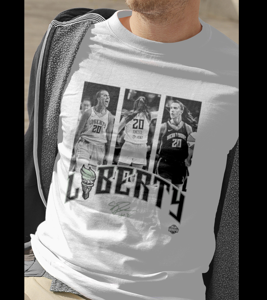 Sabrina Ionescu Liberty WNBA Player Collage Signature T-Shirt
