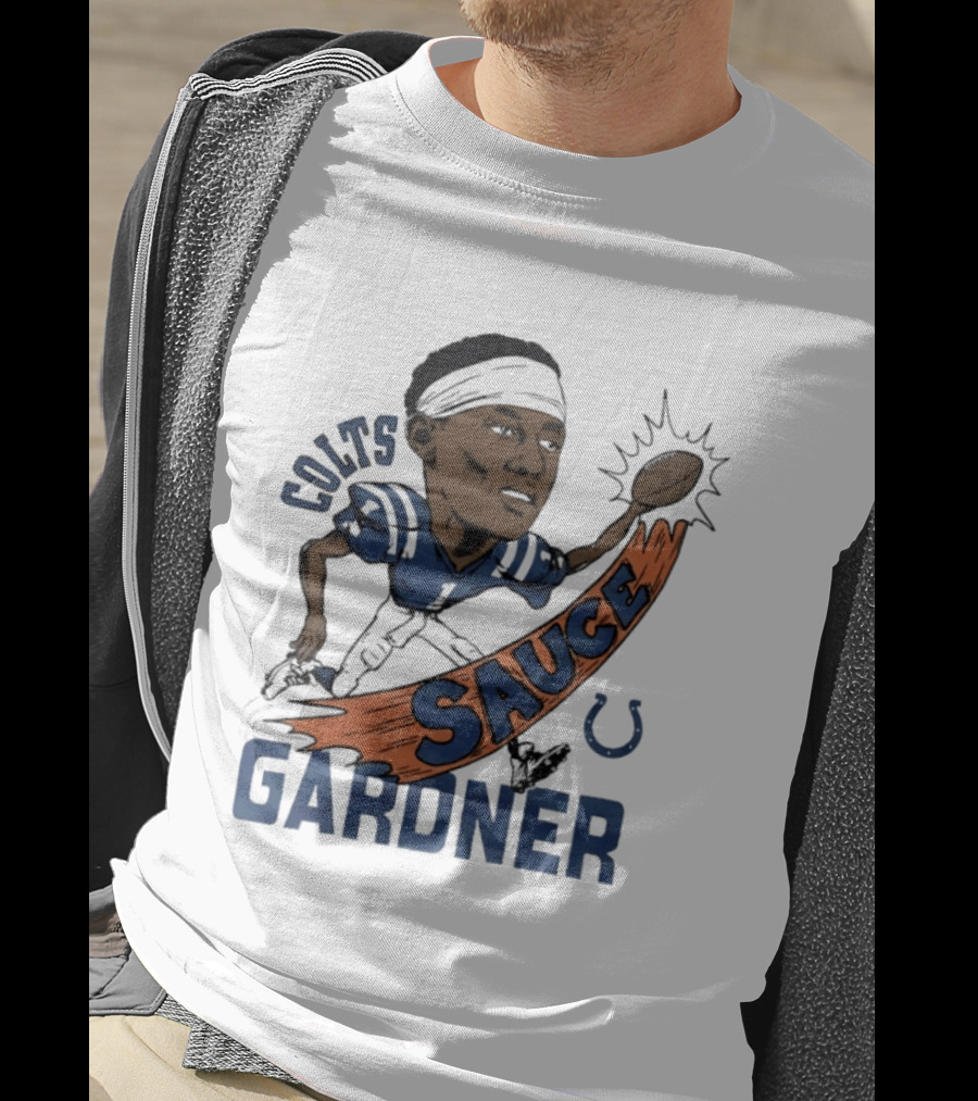 Colts Sauce Gardner Indianapolis Football Player Caricature T-Shirt
