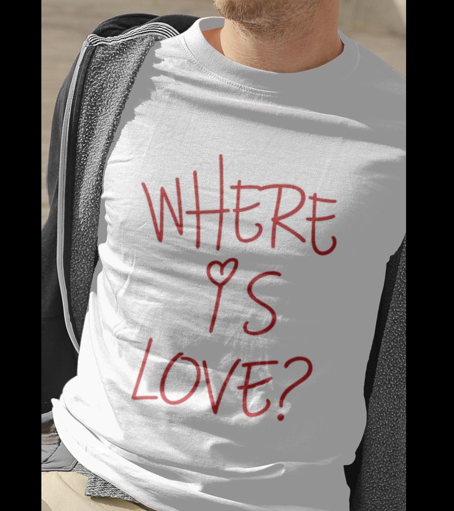 Where Is Love Heart Question Romance In Red T-Shirt