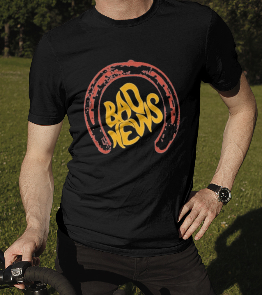 Bad News Horseshoe Icon Retro Vibe T-Shirt