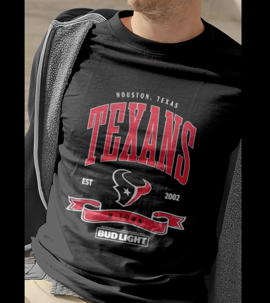 Houston Texas Texans EST 2002 Bud Light H Town T-Shirt
