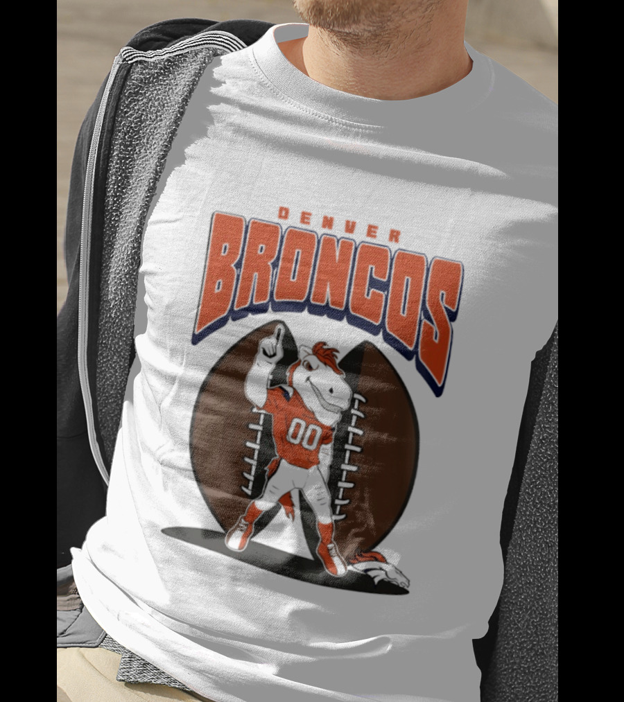 Denver Broncos 2026 Mascot Miles And Football T-Shirt