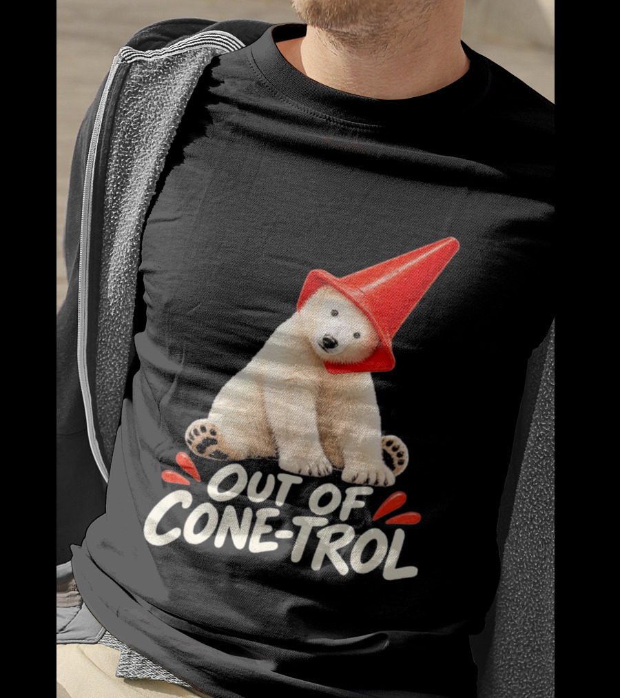 Out Of Cone Trol Polar Bear Traffic Cone Viral T-Shirt