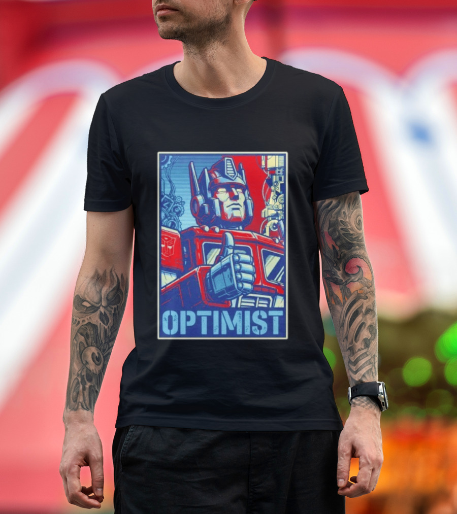 Optimus Prime Optimist Transformers Art Thumbs Up T-Shirt