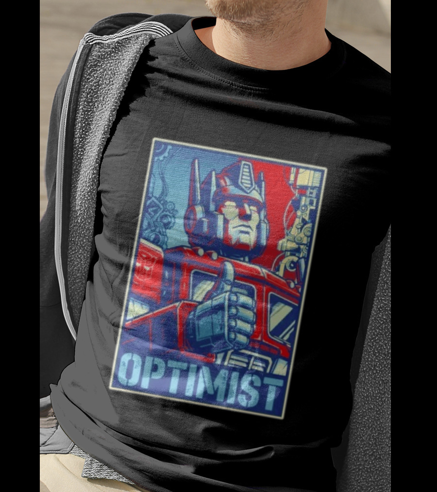 Optimus Prime Optimist Transformers Art Thumbs Up T-Shirt