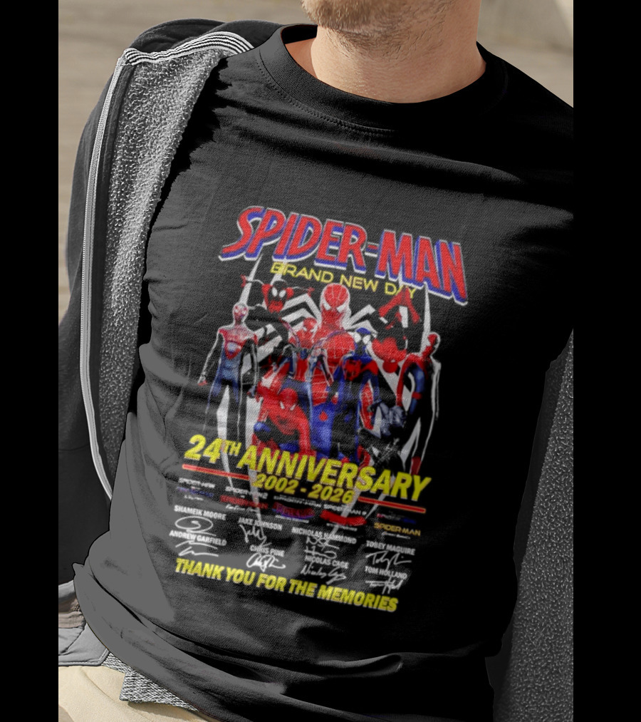 Spider Man Brand New Day 24th Anniversary 2002 2026 Thank You For The Memories T-Shirt