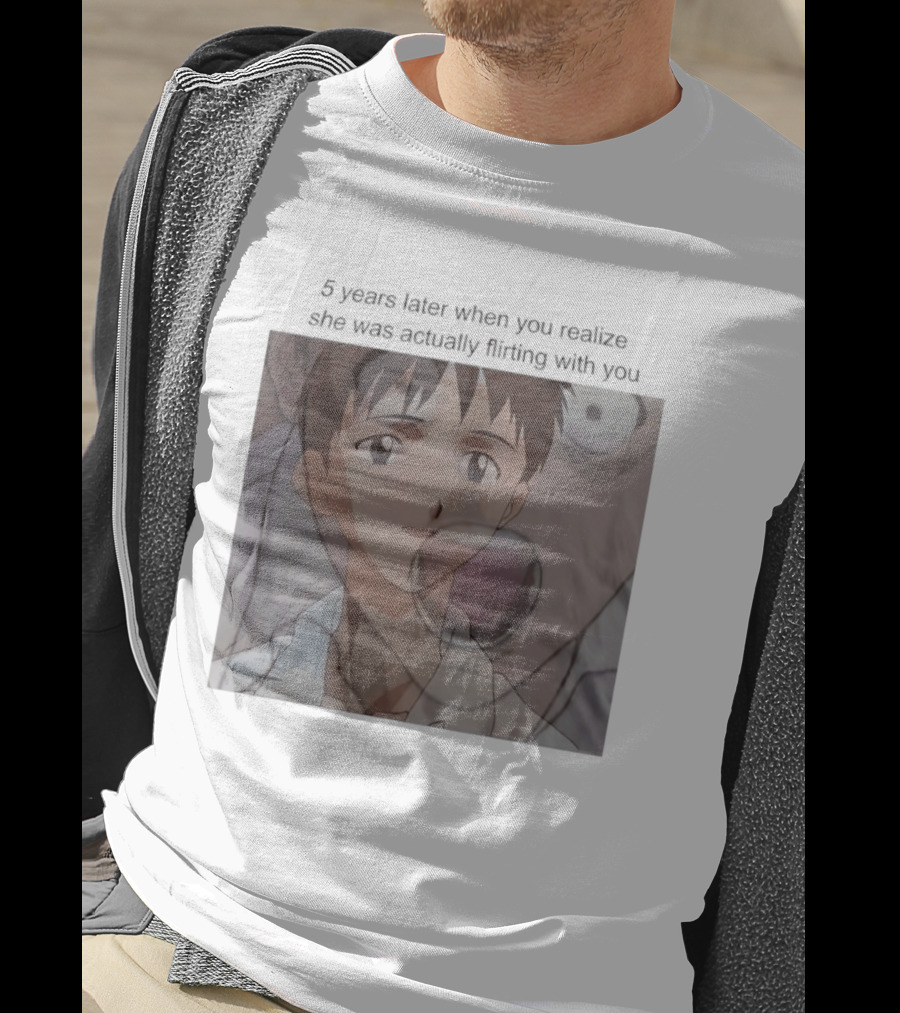 Neon Genesis Evangelion 5 Years Later Realizing She Was Actually Flirting Anime Moments T-Shirt