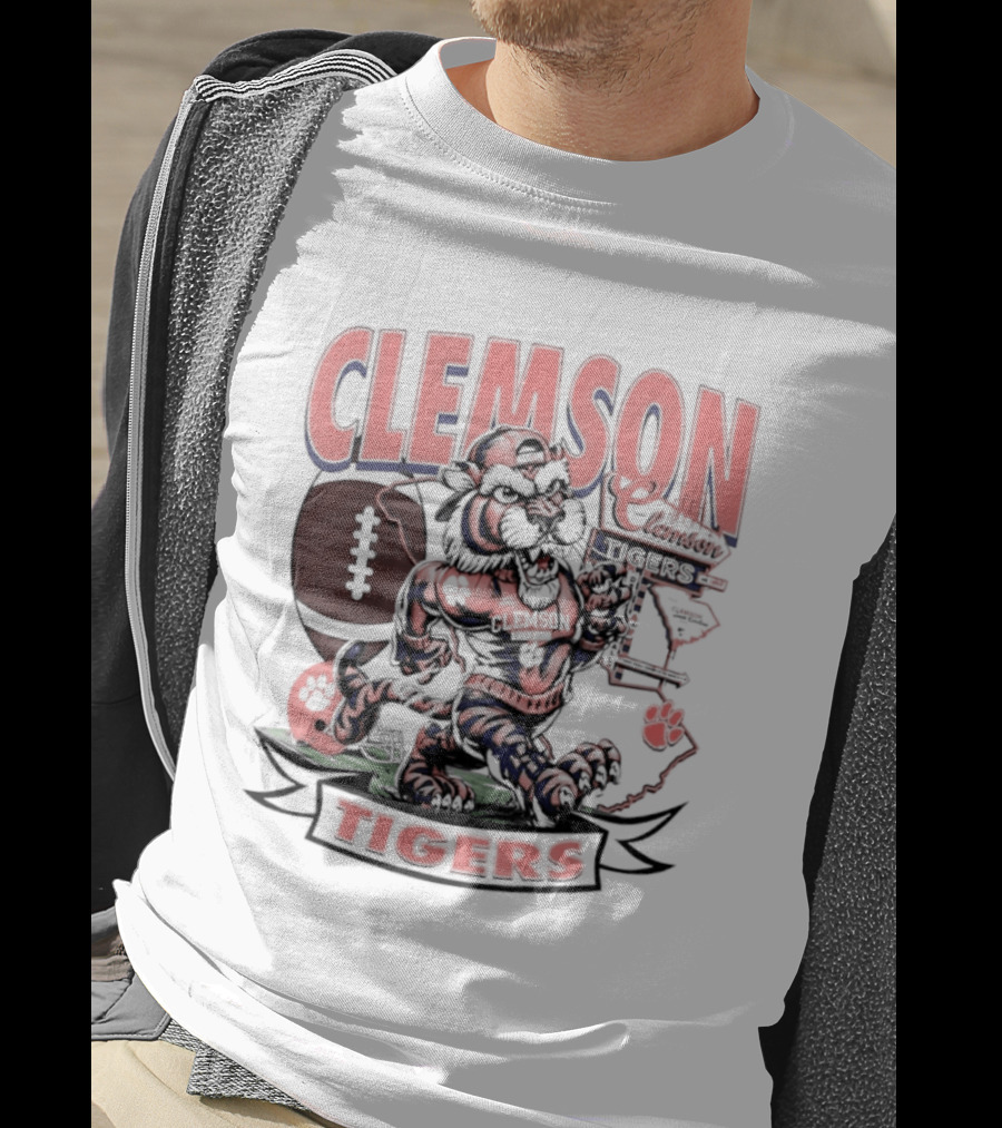 Clemson Tigers Football NCAA Cartoon T-Shirt