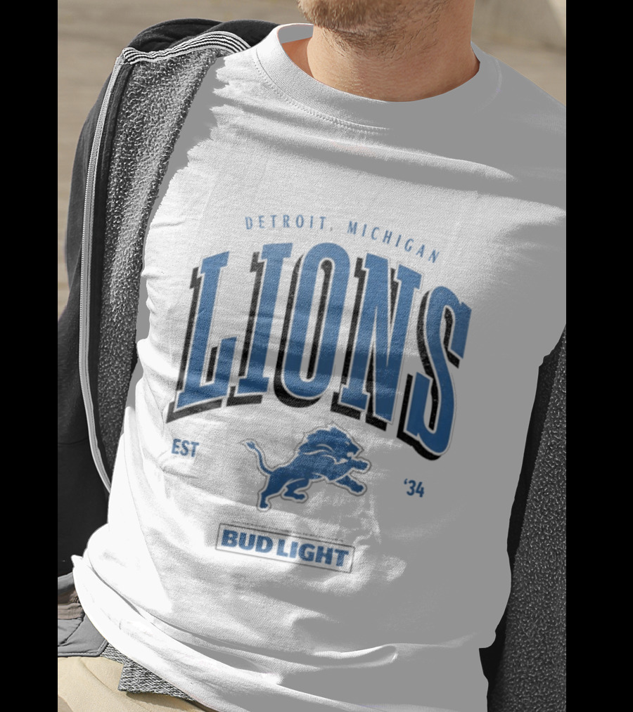 Detroit Michigan Lions Est '34 Bud Light T-Shirt