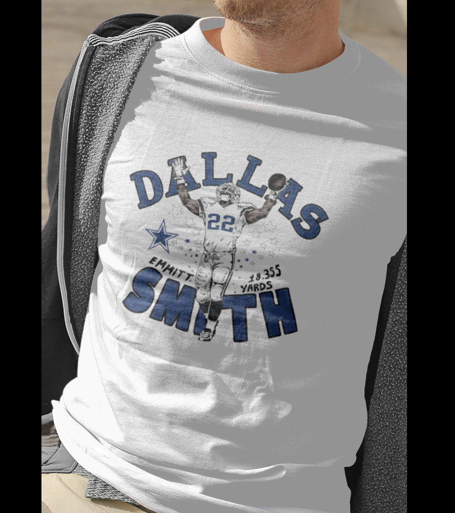 Dallas Cowboys Emmitt Smith 22 18355 Yards Star Player T-Shirt