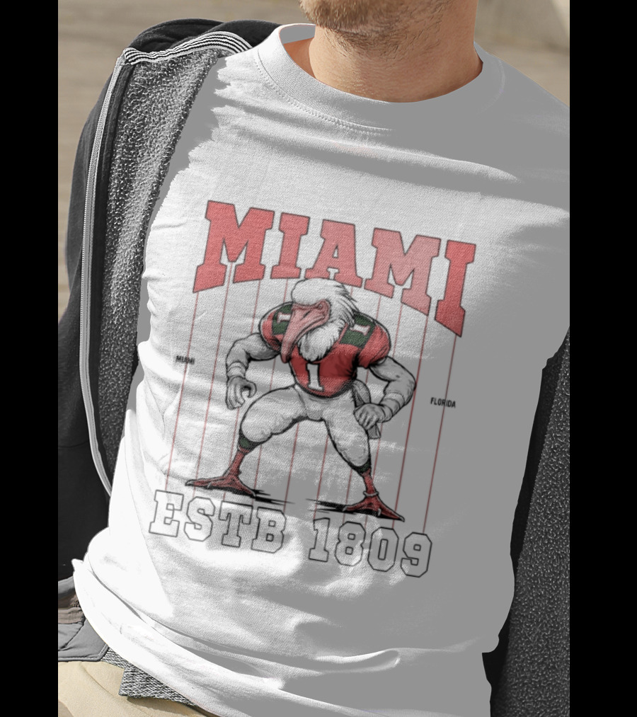 Miami Hurricanes Ibis Football ESTB 1809 T-Shirt