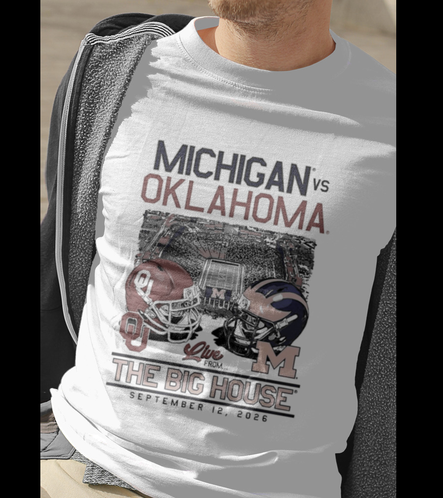 Michigan Vs Oklahoma Football Game The Big House September 12 2026 T-Shirt