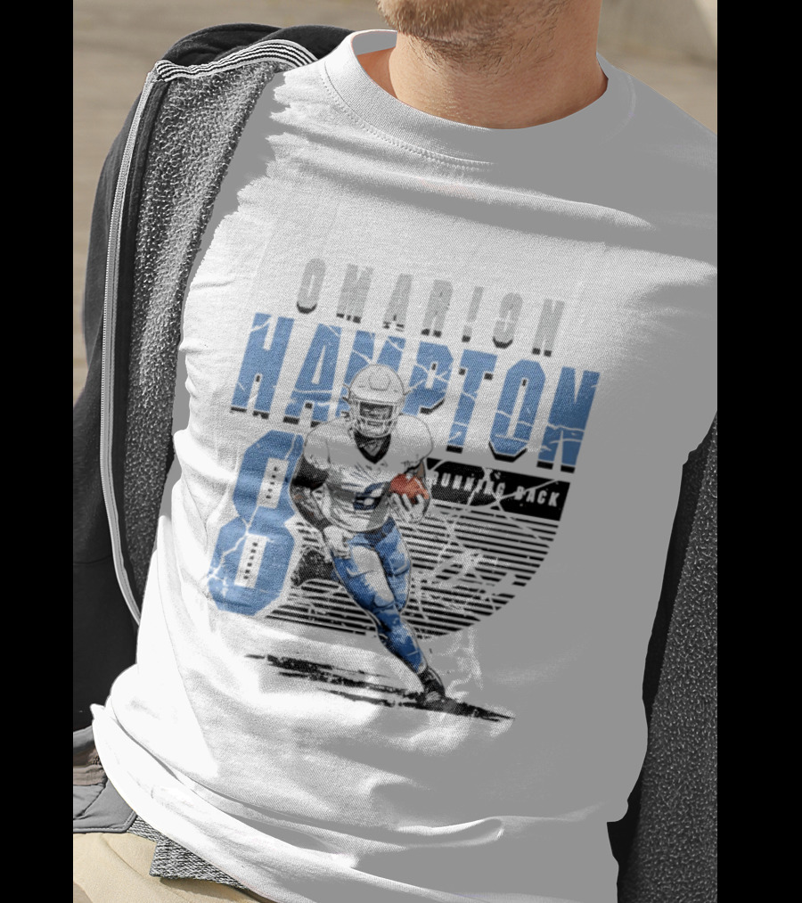 Omarion Hampton 8 Running Back Los Angeles Chargers Football T-Shirt