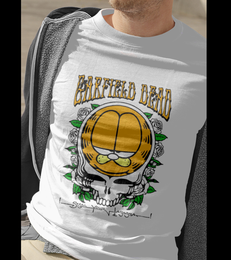 Garfield Dead Steal Your Lasagna Grateful Mashup T-Shirt