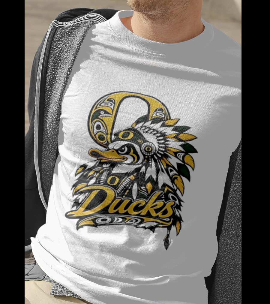 Oregon Ducks Native American Headdress Tribal T-Shirt