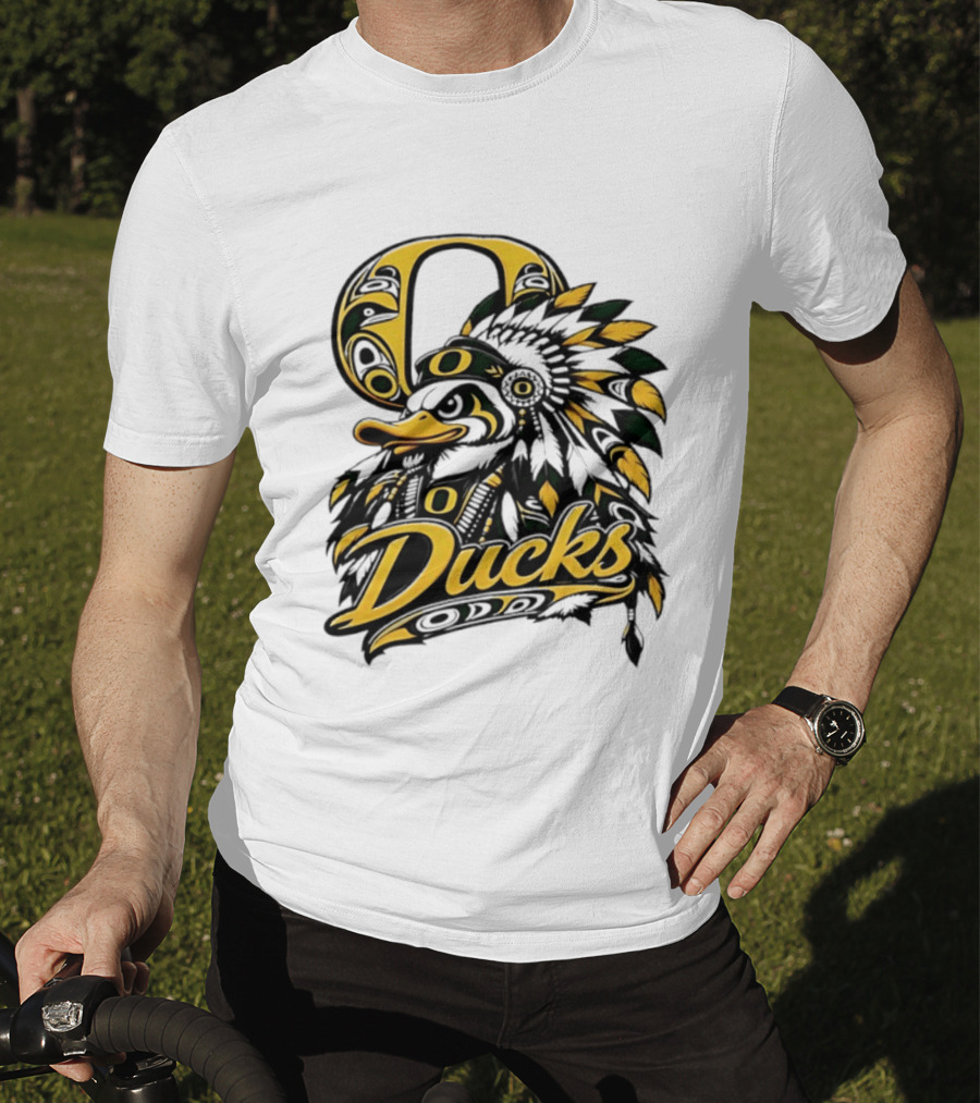 Oregon Ducks Native American Headdress Tribal T-Shirt