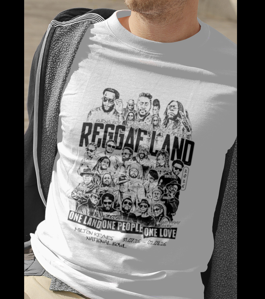 Reggae Land 2026 One Land One People One Love Bandana Army Jacket Rasta Roots Celebration T-Shirt
