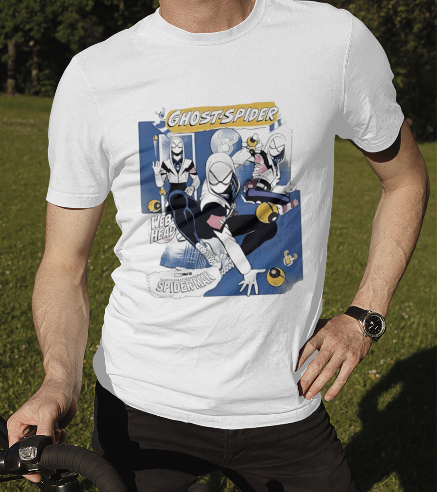 Ghost Spider Web Head Spider Man T-Shirt