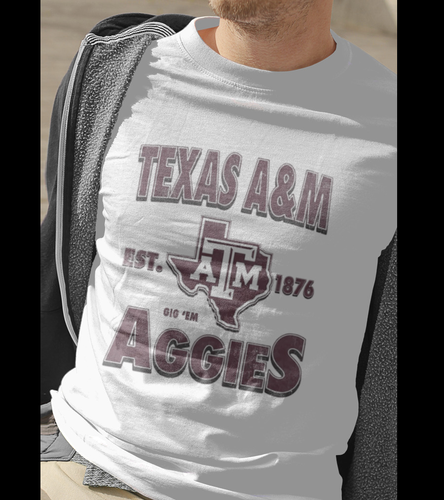 Texas A&M Est 1876 Gig 'Em Aggies A&M Logo State T-Shirt