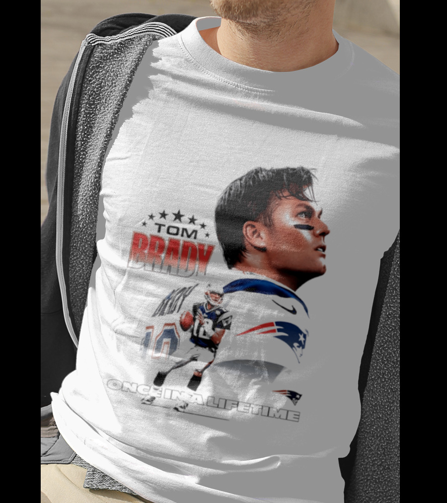 Tom Brady New England Patriots Once In A Lifetime Stars Collage T-Shirt