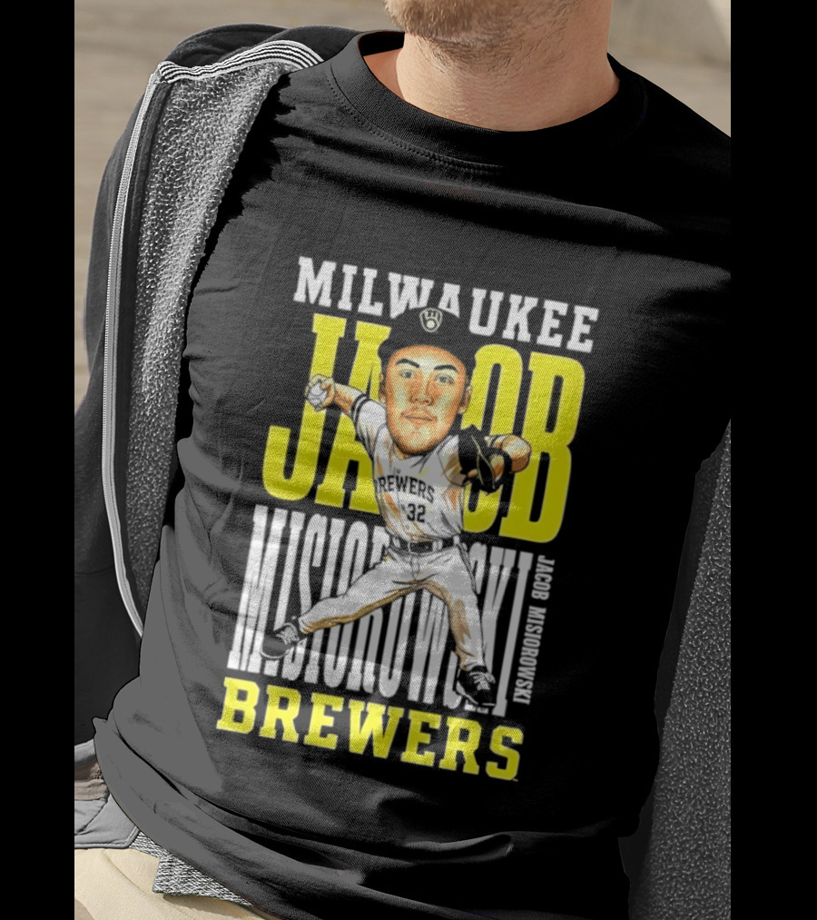 Milwaukee Brewers Jacob Misiorowski Caricature 2026 MLB T-Shirt