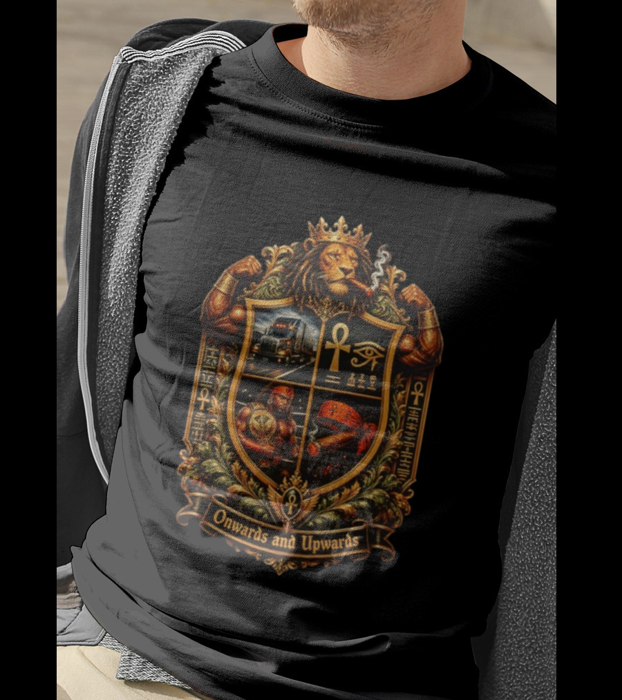 Onwards And Upwards Egyptian Ankh Lion King Smoking Cigar Truck T-Shirt
