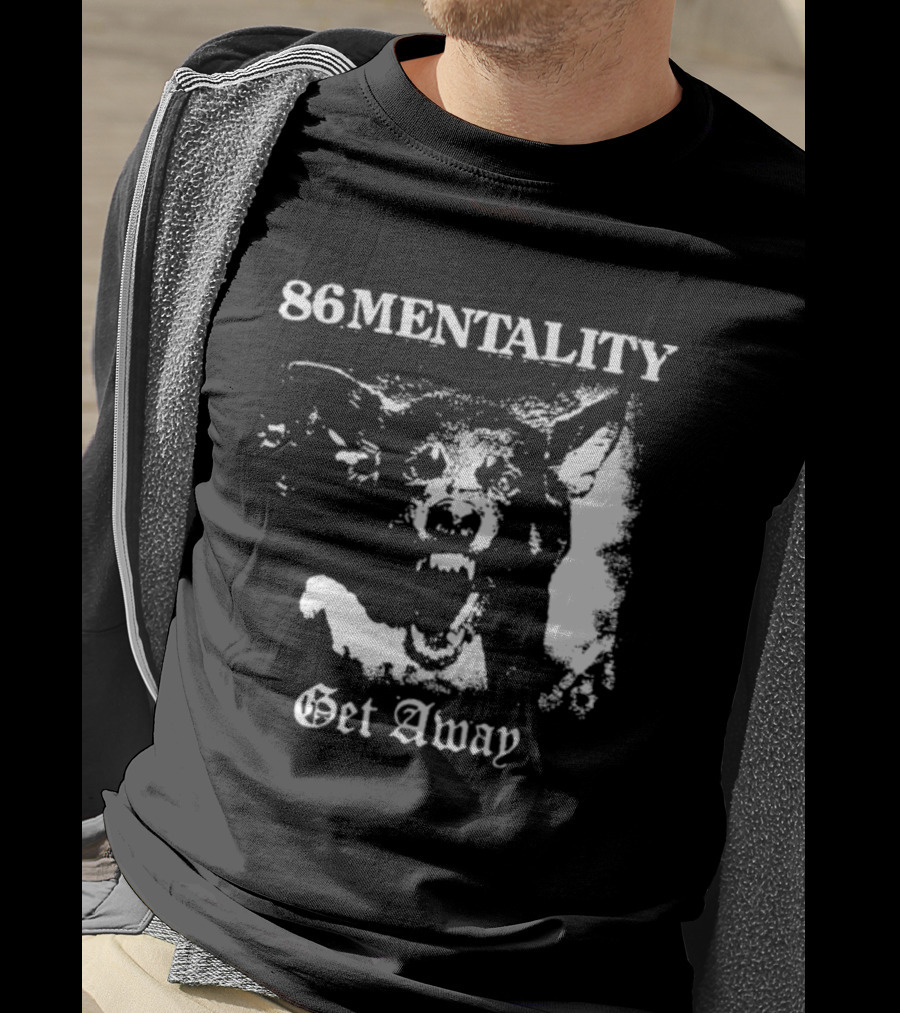86 Mentality Get Away Hardcore Punk Iconic Dog T-Shirt