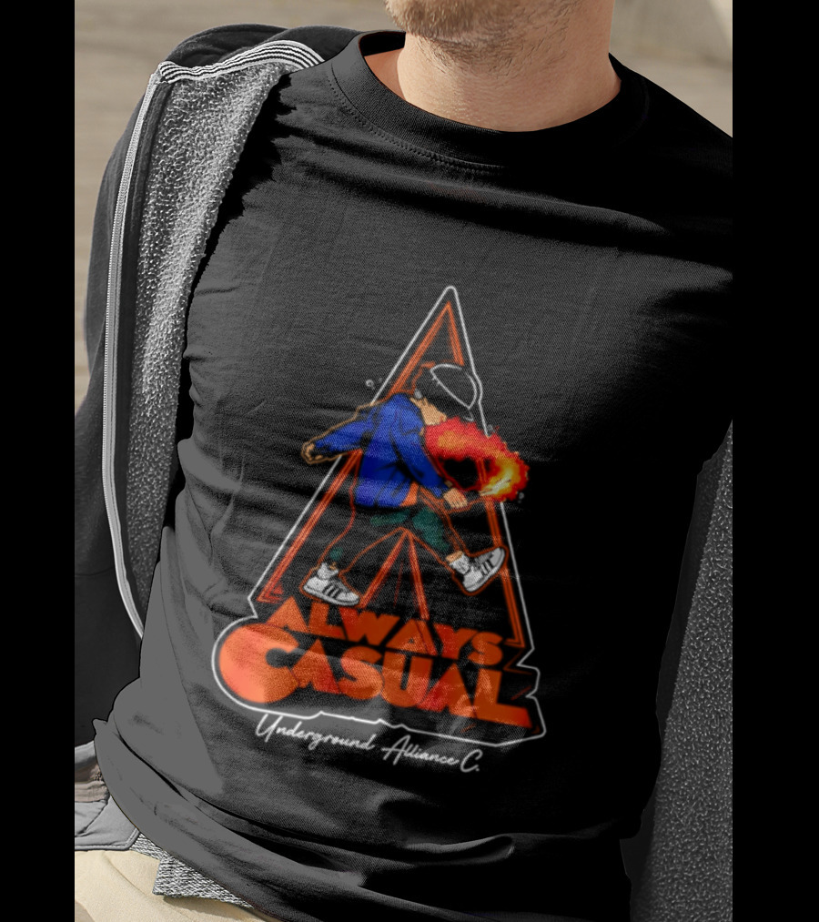 Always Casual Underground Alliance C Youth Flare Fire Backpack Street T-Shirt