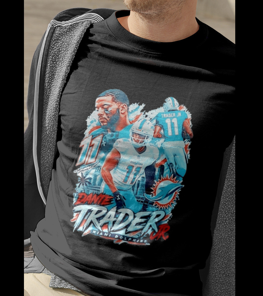 Dante Trader Jr 11 Miami Dolphins Football Player T-Shirt
