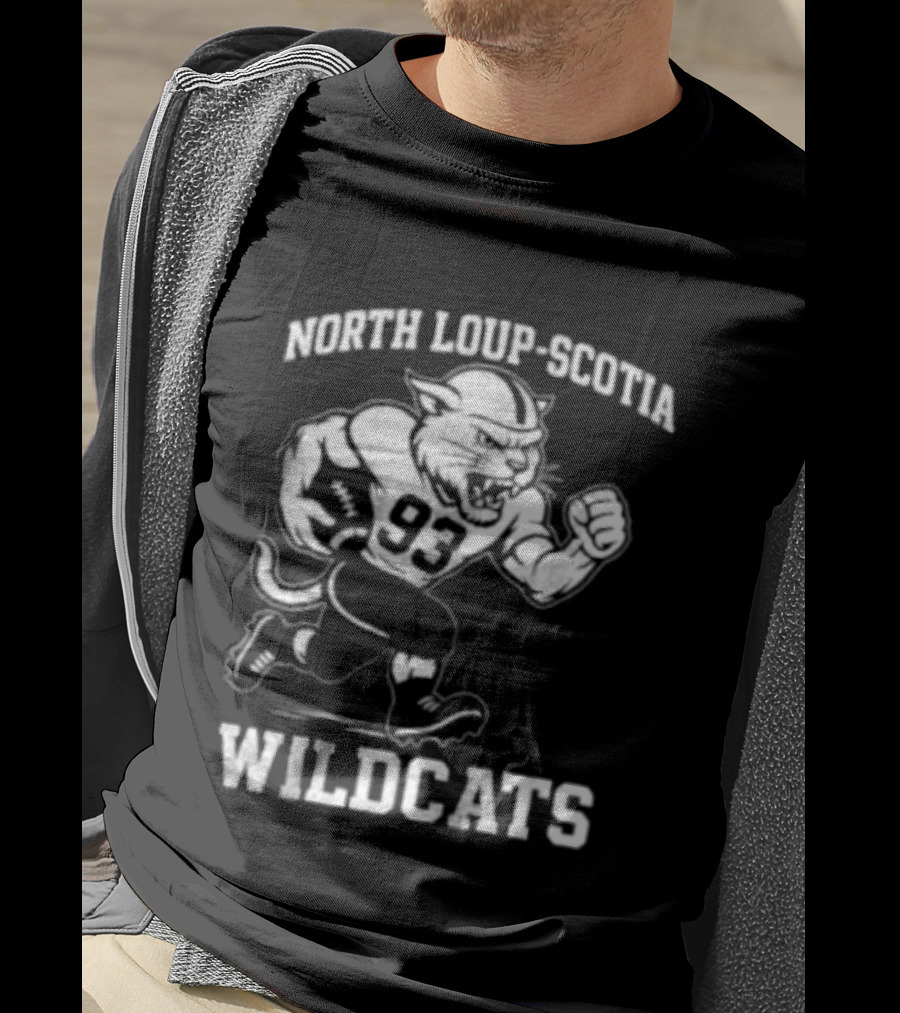 North Loup Scotia Wildcats 93 Football Player T-Shirt