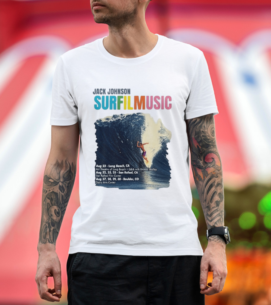 Jack Johnson Surf Film Music Long Beach Art Theatre Aug 23 2026 T-Shirt