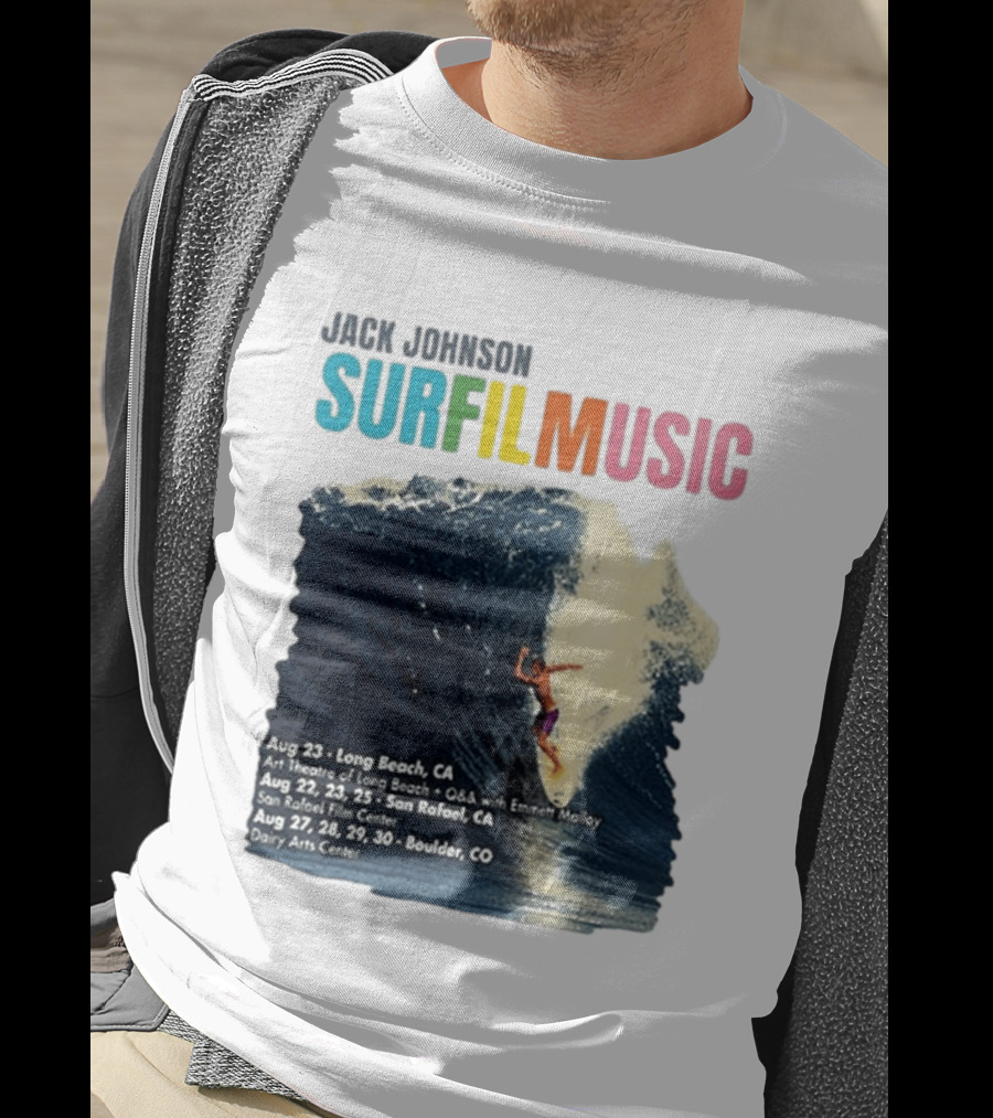 Jack Johnson Surf Film Music Long Beach Art Theatre Aug 23 2026 T-Shirt