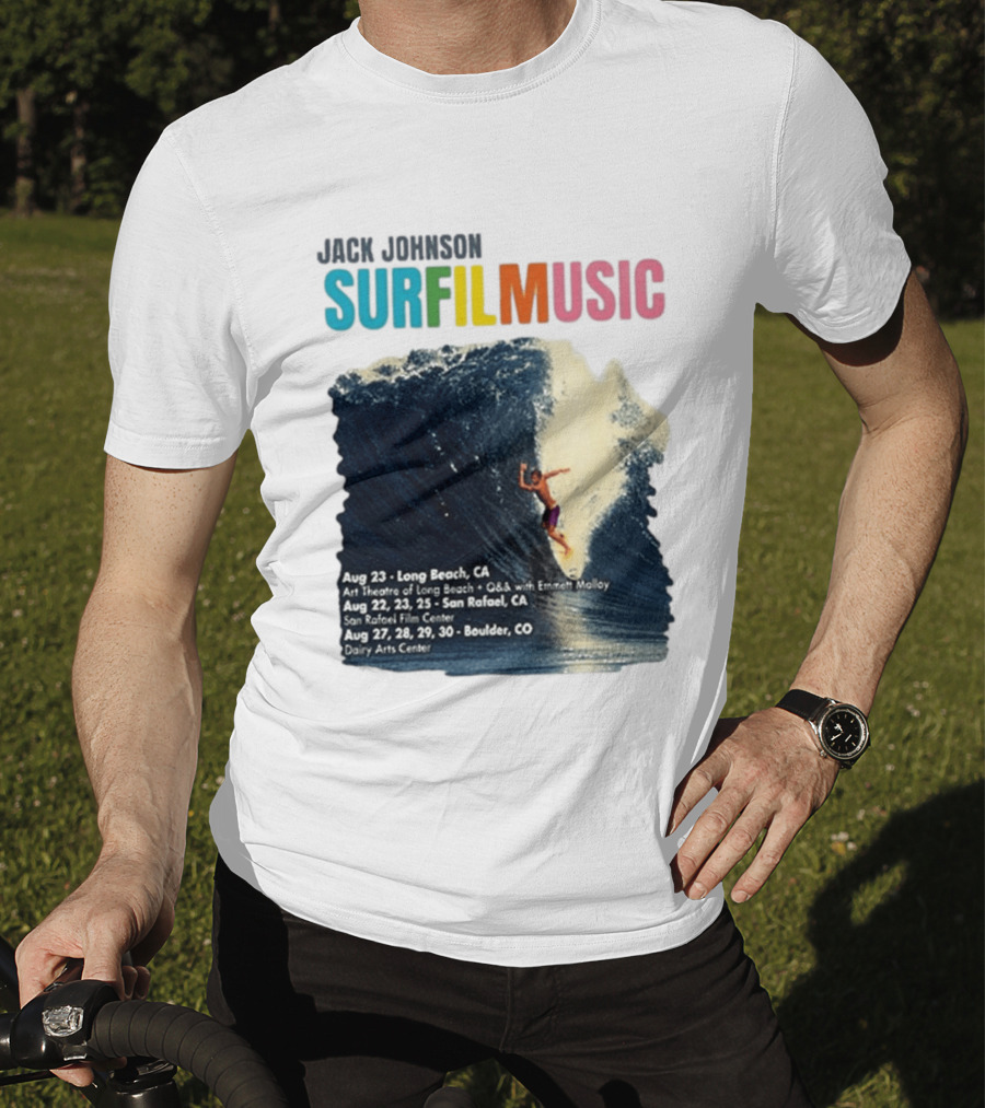 Jack Johnson Surf Film Music Long Beach Art Theatre Aug 23 2026 T-Shirt