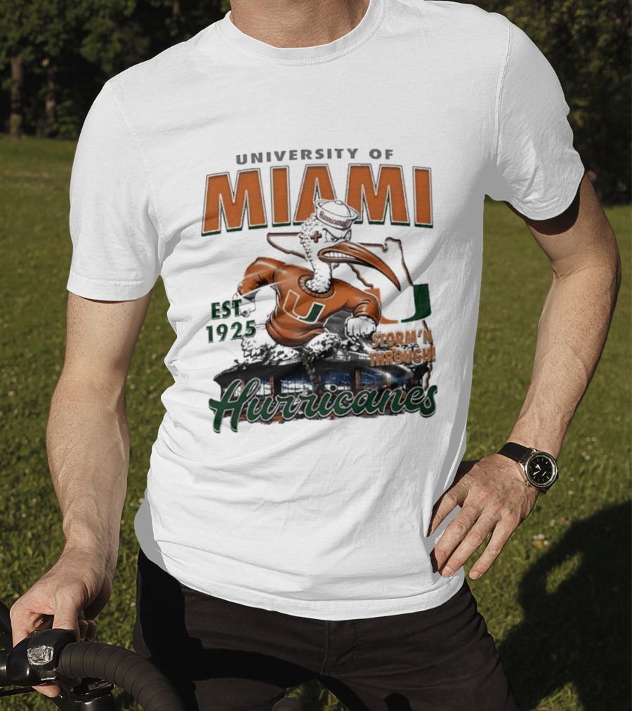 University Of Miami Hurricanes Est 1925 Storm'N Through T-Shirt