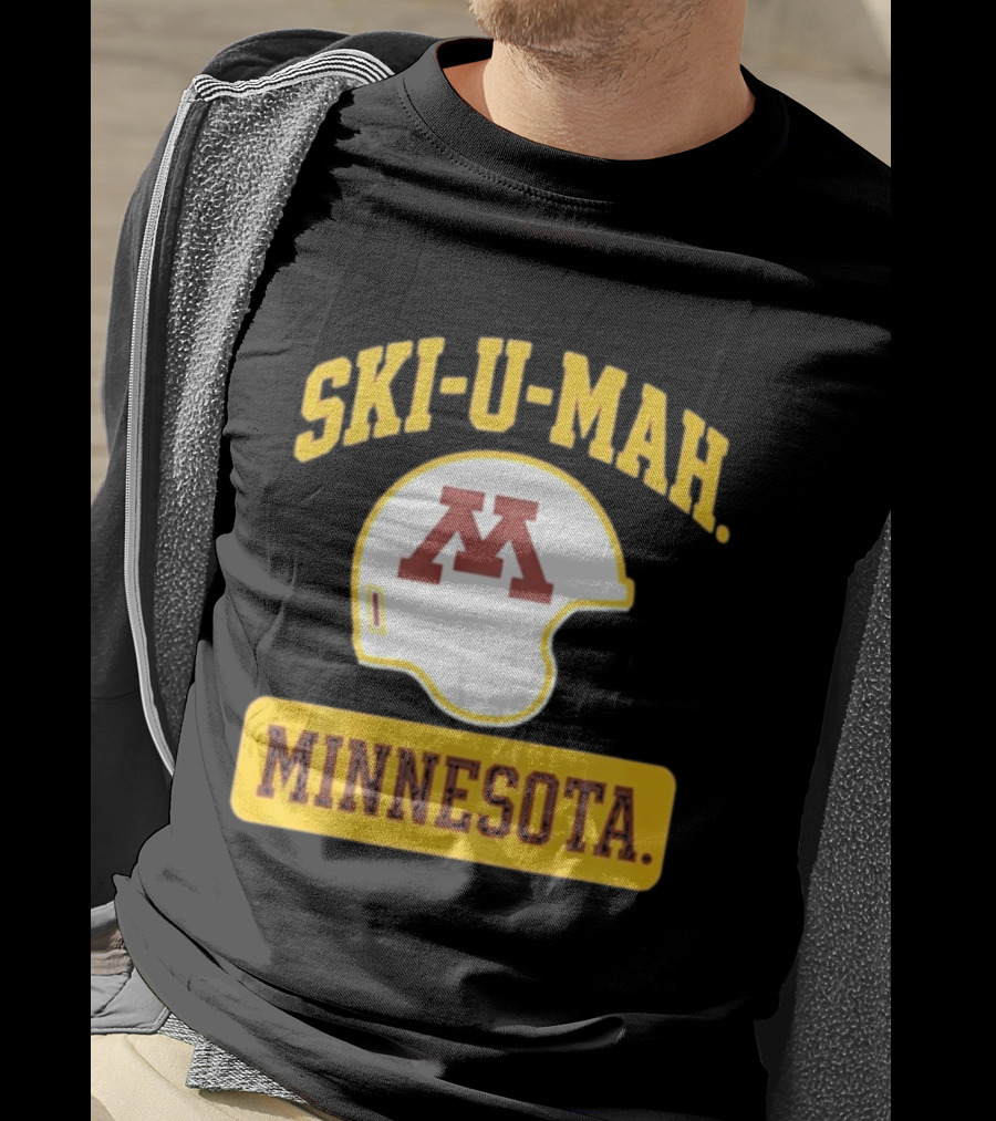 Mills Armbruster Ski U Mah Minnesota Football Helmet T-Shirt