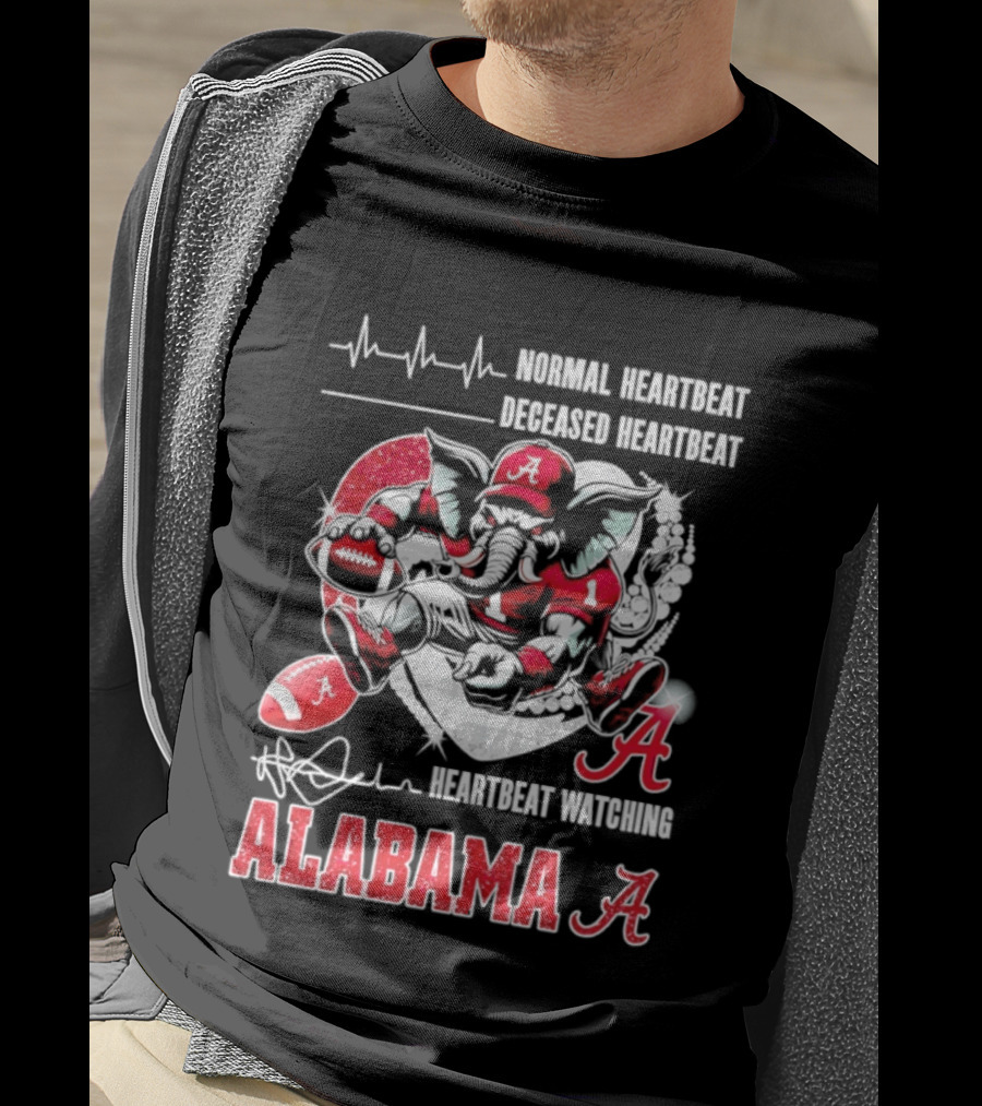 Alabama Crimson Tide Heartbeat Ing Football Fan Spirit T-Shirt
