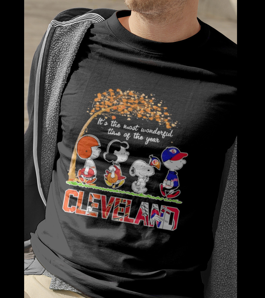 Peanuts Cleveland Sports Most Wonderful Time Of The Year T-Shirt
