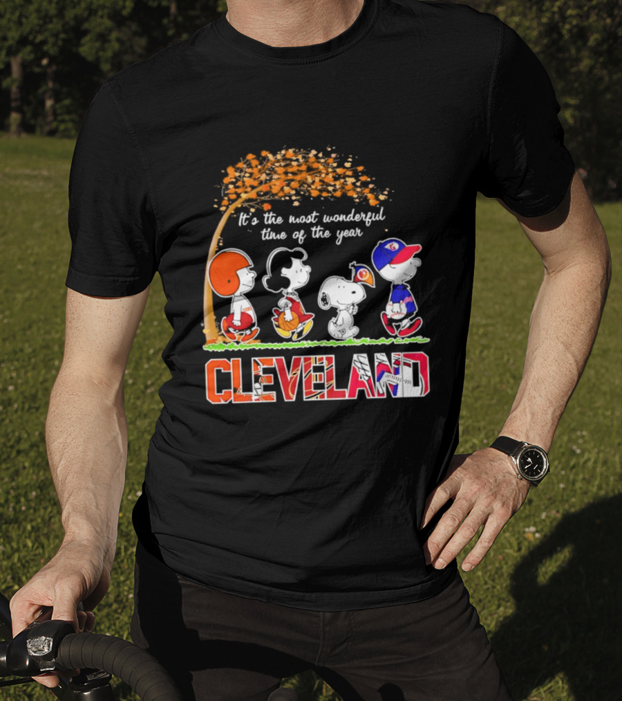 Peanuts Cleveland Sports Most Wonderful Time Of The Year T-Shirt