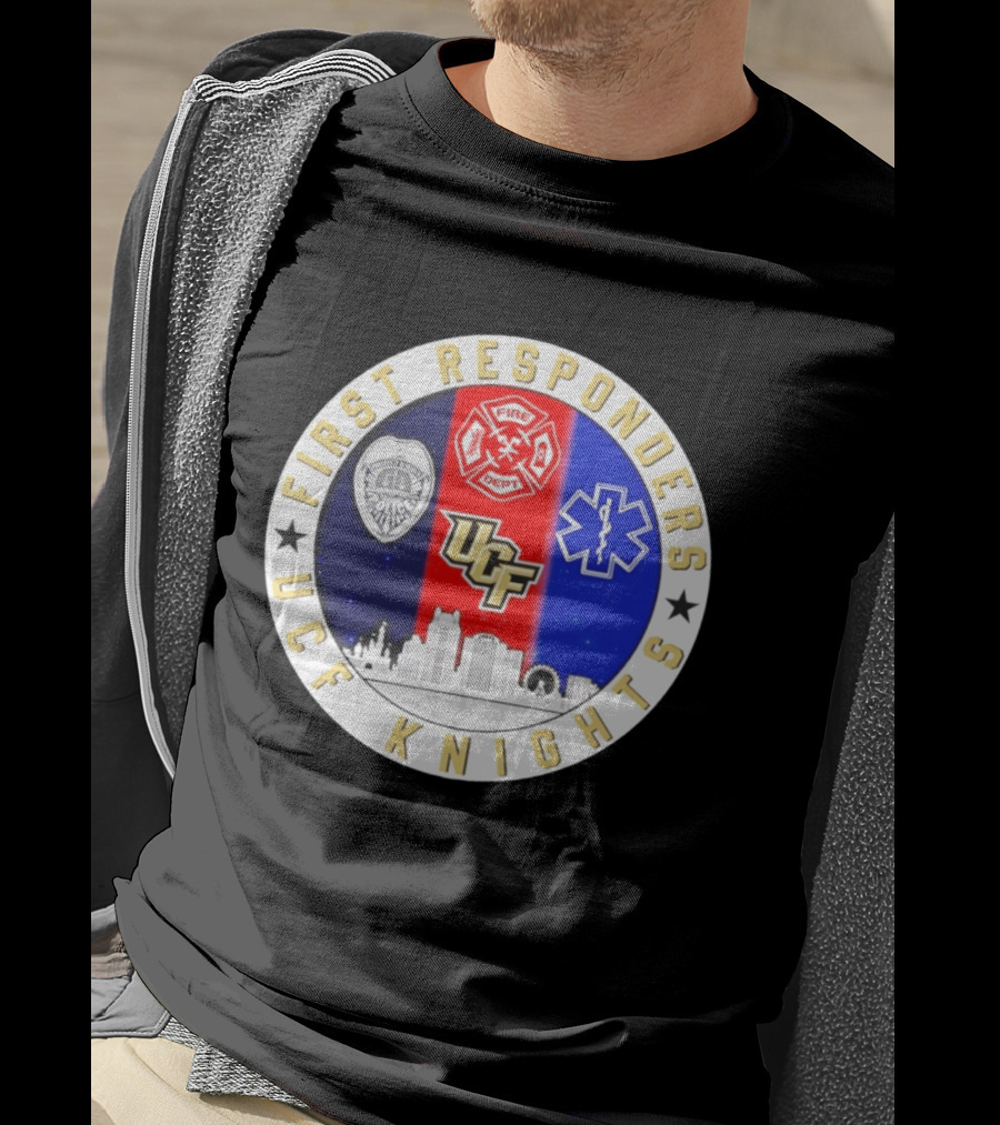 UCF Knights First Responders Orlando Skyline Police Fire EMS T-Shirt